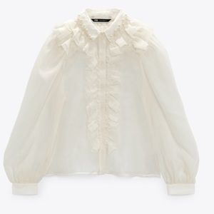 Zara Sheer Beaded Blouse